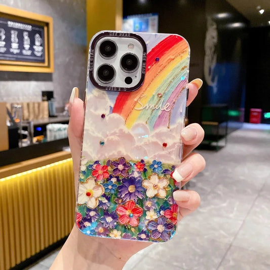 Diamond Rainbow Flower IPhone 15max Case